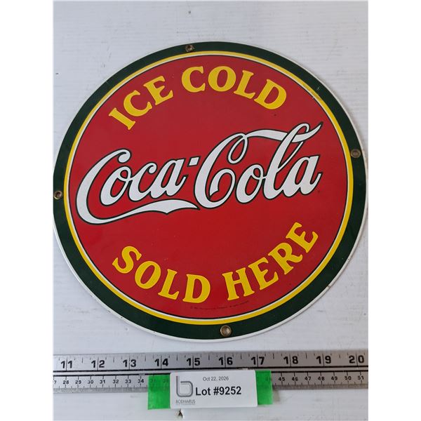 Ice Cold Coca Cola Served Here Circular Sign