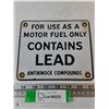 Image 1 : Motor Fuel Only Contains Lead Gas Pump Sign