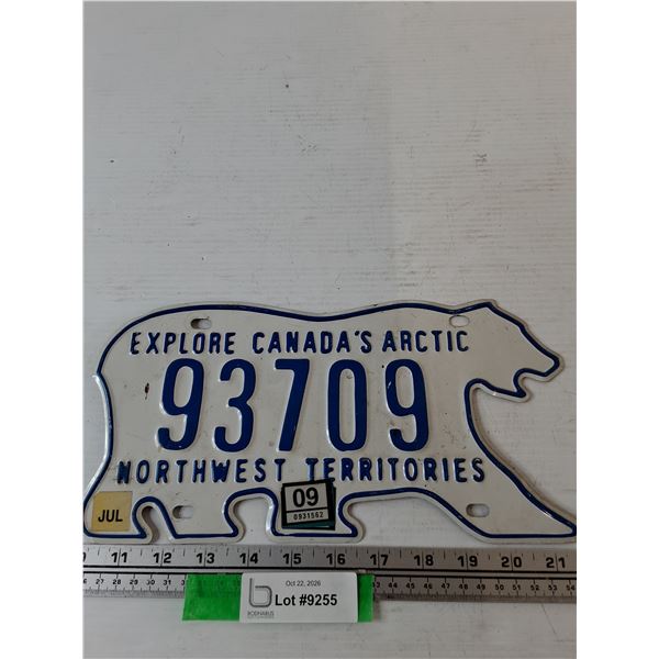 July 2009 Northwest Territories License Plate