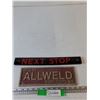 Image 1 : (2) Signs- Allweld and Next Stop