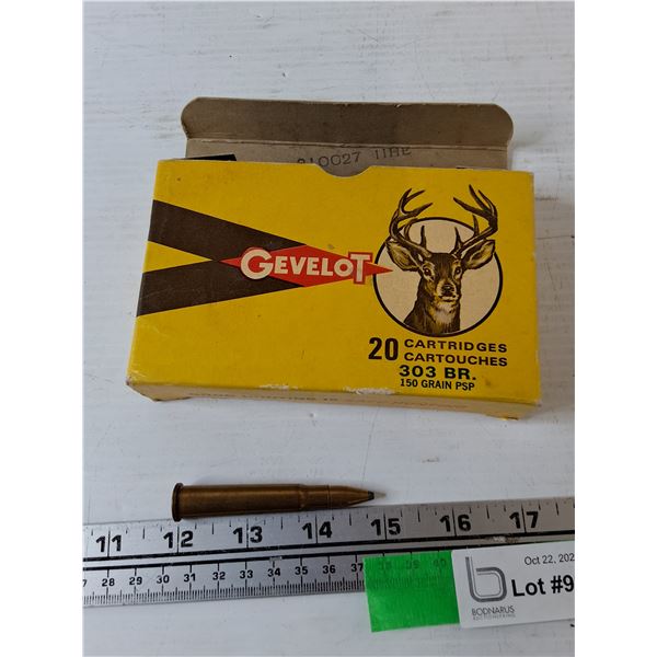 *^Box of (20) Gevelot .303 British Bullets Cartridges No Shipping, PAL Required