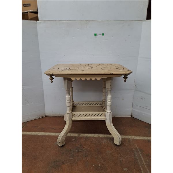 *Vintage Wooden Parlour/Side Table With Wheels 30 x22 x30  (cannot ship)