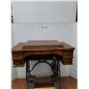 Image 1 : *Antique Wooden Drop-Head Treadle Sewing Machine Cabinet 35"x19"x31" (cannot ship)