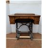 Image 4 : *Antique Wooden Drop-Head Treadle Sewing Machine Cabinet 35"x19"x31" (cannot ship)