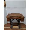 Image 5 : *Antique Wooden Drop-Head Treadle Sewing Machine Cabinet 35"x19"x31" (cannot ship)