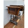 Image 6 : *Antique Wooden Drop-Head Treadle Sewing Machine Cabinet 35"x19"x31" (cannot ship)