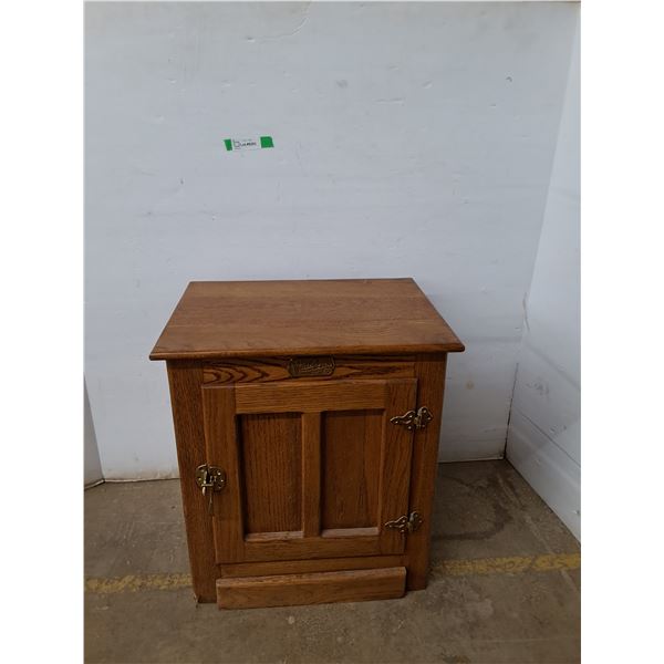 *Vintage White Clad Oak Icebox-Style Nightstand 22 x16.5 24  (cannot ship)