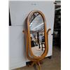 Image 1 : *Free Standing Oval Wooden Cheval Mirror With An Oak Finish 19"x61.5" (cannot ship)