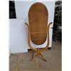 Image 4 : *Free Standing Oval Wooden Cheval Mirror With An Oak Finish 19"x61.5" (cannot ship)