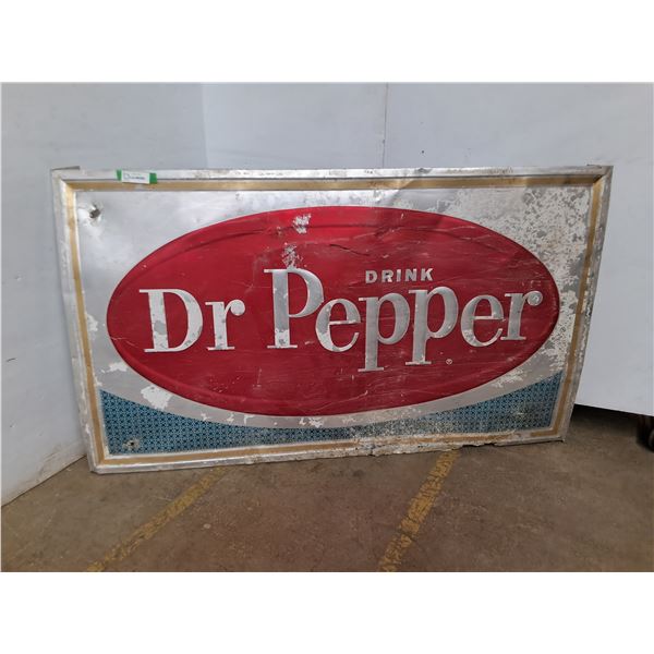 *Vintage Embossed Metal Dr Pepper Advertising Sign 33 x56  (cannot ship)