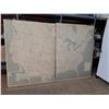 Image 1 : *Two-Panel Vintage Wall Map Of The United States Mounted On Wooden Frames 99"x65.5" (cannot ship)
