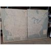 Image 2 : *Two-Panel Vintage Wall Map Of The United States Mounted On Wooden Frames 99"x65.5" (cannot ship)