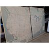 Image 3 : *Two-Panel Vintage Wall Map Of The United States Mounted On Wooden Frames 99"x65.5" (cannot ship)