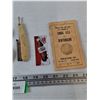 Image 3 : Canadian Coin Book Guide, Straight Razor With Safety Teeth, (4) Pins, Terry Fox, Bugs Bunny, Misc