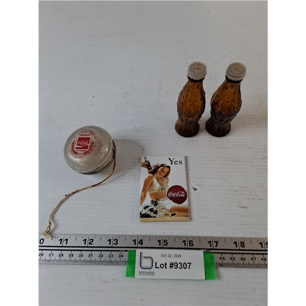 Coca-Cola Salt & Pepper Shakers, Yoyo, and Magnet