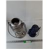 Image 2 : Blue and Silver Oil/Kerosene Lanterns No Glass As-Is