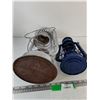 Image 9 : Blue and Silver Oil/Kerosene Lanterns No Glass As-Is