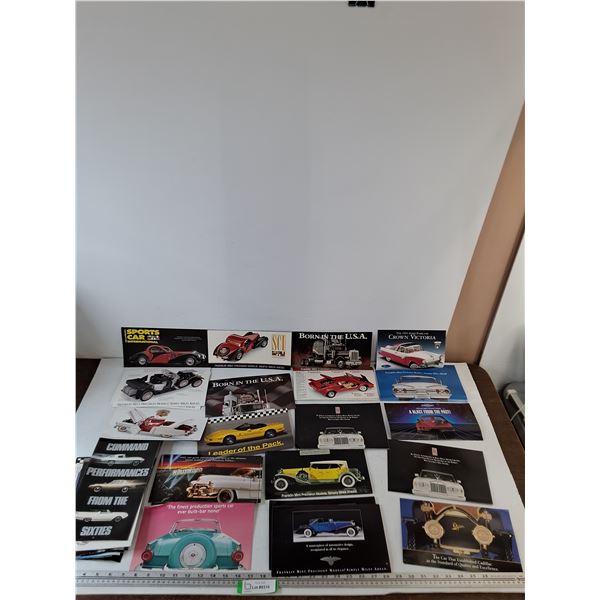 Assorted Promotional Posters And Ads For Scale Model Classic Cars, Mostly Franklin Mint