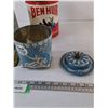 Image 4 : (3) Tin Canisters, Red Rose Tea, Riley's Variety Toffee, Ben Hur Tomato Catsup