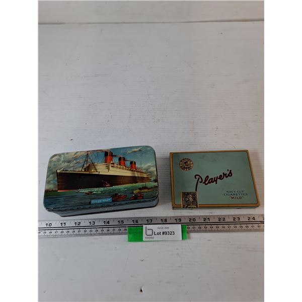 Queen Mary Daintee Confectionary Tin, Player's Navy Cut Cigarettes Mild Tin