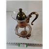 Image 2 : Princess House Copper & Brass Coffee/Tea Carafe with Warming Stand
