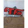 Image 1 : *TFM Music Store Sign 54"x36" Powers On Cannot Ship
