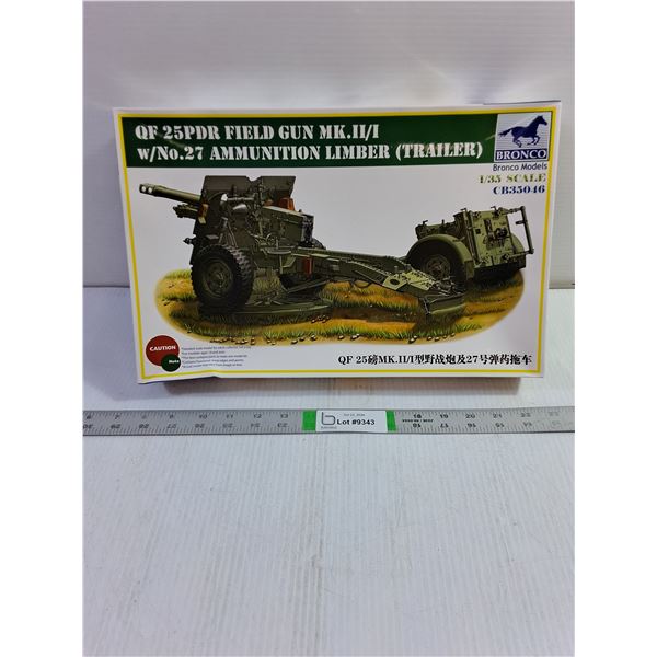 1:35 QF 25PDR Field Gun MK I/Iw/No.27 Ammunition Trailer (NIB) Model Kit