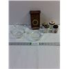 Image 1 : (4) Small Milk Glass Containers,(3) Small Pyrex Casserole Dishes (no lids),Vintage "Leave a Note" Bo