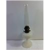 Image 10 : Aladdin Model B-91 Quilt Oil Lamp-Features White Moonstone Diamond Quilt Font-Chimney has Damage