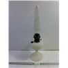 Image 1 : Aladdin Model B-91 Quilt Oil Lamp-Features White Moonstone Diamond Quilt Font-Chimney has Damage