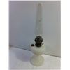 Image 2 : Aladdin Model B-91 Quilt Oil Lamp-Features White Moonstone Diamond Quilt Font-Chimney has Damage