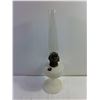 Image 5 : Aladdin Model B-91 Quilt Oil Lamp-Features White Moonstone Diamond Quilt Font-Chimney has Damage