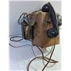 Image 3 : Antique Wooden Crank Ringer Box with Non-Dial Desk Telephone