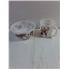 Image 3 : Vintage Hazel-Atlas Circus Clown Milk Glass Mug and Cereal Bowl
