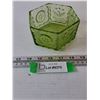 Image 1 : Indiana Glass Tiara Green Candy Dish/Trinket Box with Federal Eagle & Stars, No Lid