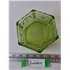 Image 2 : Indiana Glass Tiara Green Candy Dish/Trinket Box with Federal Eagle & Stars, No Lid
