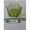 Image 4 : Indiana Glass Tiara Green Candy Dish/Trinket Box with Federal Eagle & Stars, No Lid