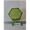 Image 5 : Indiana Glass Tiara Green Candy Dish/Trinket Box with Federal Eagle & Stars, No Lid