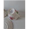 Image 11 : (4) Royal Albert American Beauty Porcelain Teacups and (5) Saucers, (1) Queen Anne Teacup