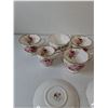 Image 7 : (4) Royal Albert American Beauty Porcelain Teacups and (5) Saucers, (1) Queen Anne Teacup
