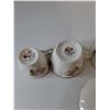 Image 9 : (4) Royal Albert American Beauty Porcelain Teacups and (5) Saucers, (1) Queen Anne Teacup