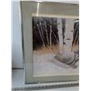 Image 2 : Solitude - Grey Wolf Framed Painting Print by BZ Del Mar, 28 1/2" x 22 1/4"