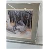 Image 3 : Solitude - Grey Wolf Framed Painting Print by BZ Del Mar, 28 1/2" x 22 1/4"