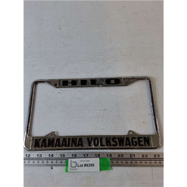 License Plate Frame, Hilo Kamaaina Volkswagen