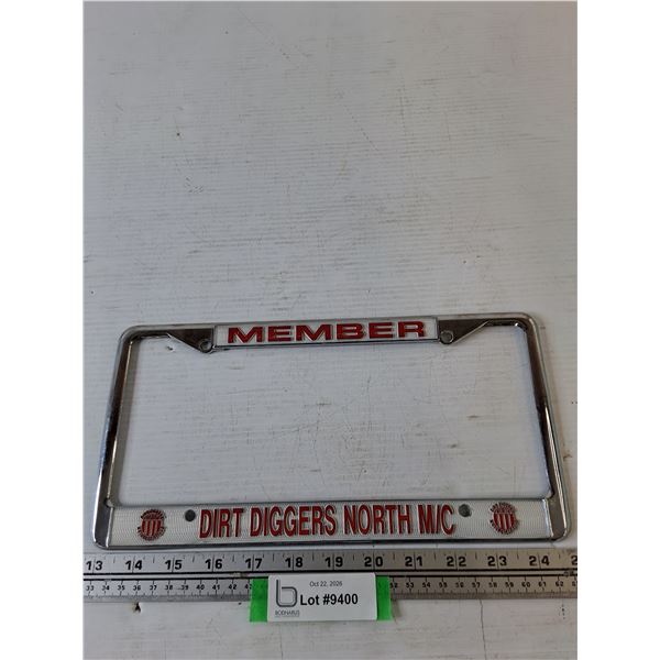 License Plate Frame, Dirt Diggers North M/C Member