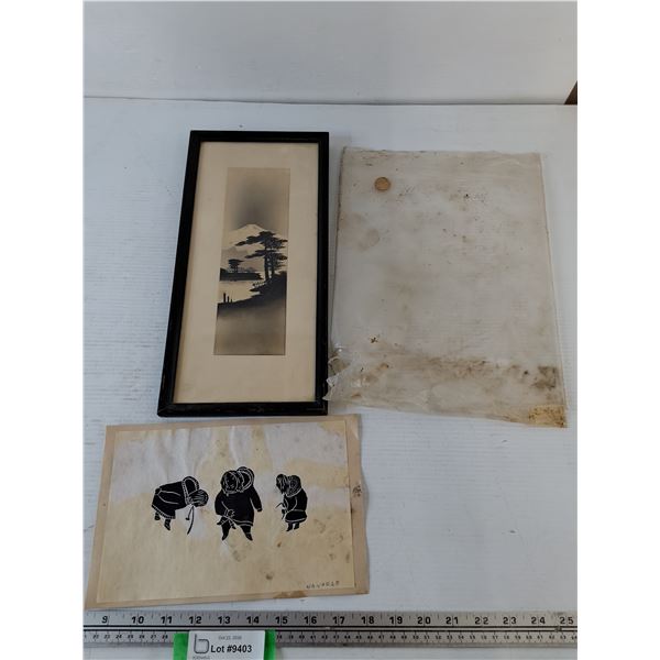 Mount Fuji Picture, Inuit Art Both As-Is