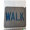 Image 4 : (2) Glass Signs, Walk and Don't Walk with Chipped Corner As-Is
