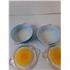 Image 7 : (2) Blue Pyrex Casserole Dishes with Sunflower Lids, Cracked Handles