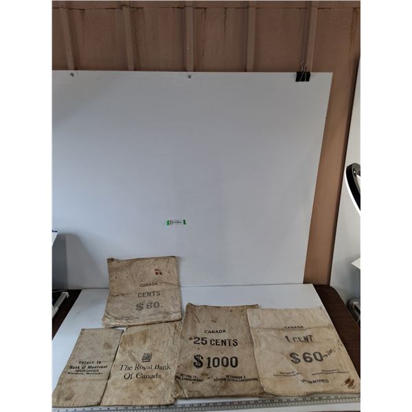 (5) Canvas Moneybags As-Is, BMO, RBC, Royal Canadian Mint