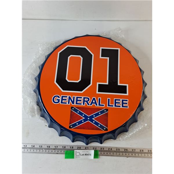 General Lee 01 Dukes of Hazzard Confederate Flag Bottlecap Wall Decoration